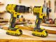Powerful cordless drills displayed in a professional woodworking studio.