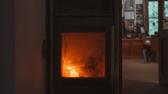 Warm and inviting fireplace in a cozy Austrian living room setting.